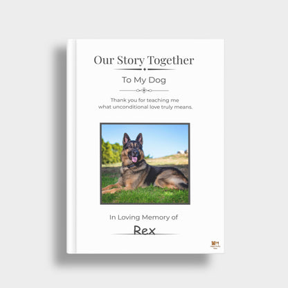 Dog memory journal printable – minimalist style with photo frame and prompts