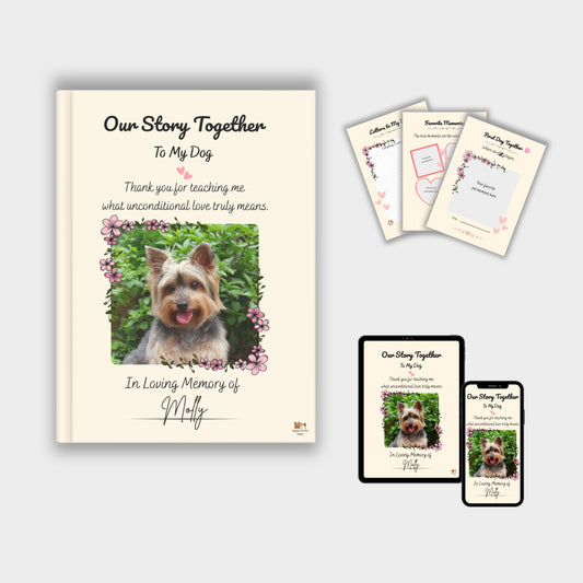 Dog memory journal decorated bundle – printable and editable versions
