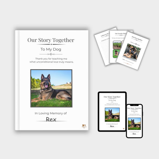Dog memory journal bundle – printable and editable versions together